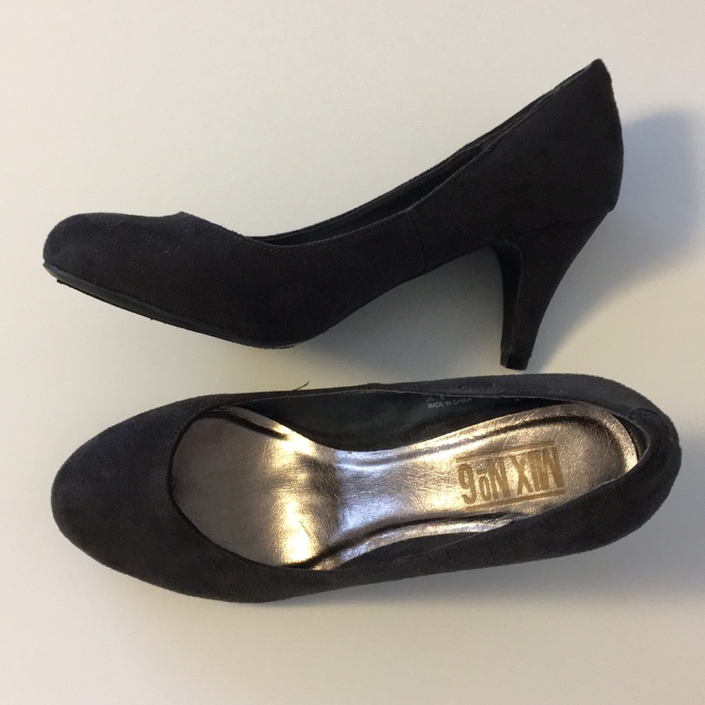 Dark Gray Suede Heels